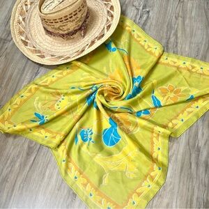 Beautiful SILK vintage boho folk floral scarf/wrap w southwestern prairie vibe